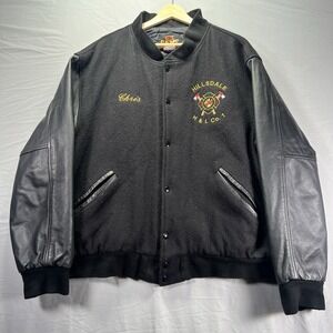 Vintage Fire Department Varsity Jacket Mens 2XL Wool Hillsdale Bomber Collegiate